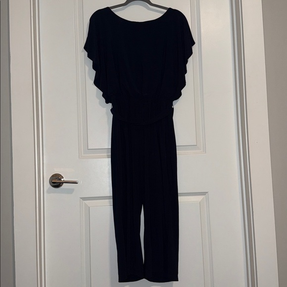 Emma & Michele Pants - Navy Jumpsuit with Batwing Sleeves